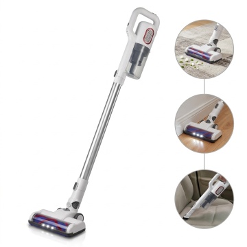 Aspirator Vertical Fara Fir 2 in 1 Raf R8669, 22.2V Filtru HEPA, LED, Cap Rotativ, Alb