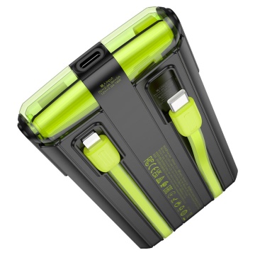 Baterie externa Hoco J127A, 10000mAh cu mini-cabluri USB-C / Lightning, 20W, Display LED, Mecha Dual, Negru - Img 4