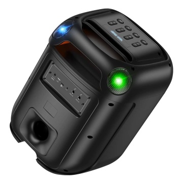 Boxa portabila 60W, Hoco HA13, Bluetooth 5.0, 2 microfoane wireless, TF card, USB, negru - Img 6