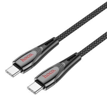 Cablu Type-C la Type-C, Hoco U133, PD60W, QC3.0, 3A, Braided, 1.2m, negru - Img 2