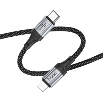 Cablu Type-C la Type-C, Hoco X102, PD60W, QC3.0, 3A, Braided, 1m, negru - Img 1