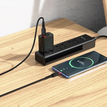 Cablu USB-A la USB-C, Hoco X59, 18W, 2.4A, 2m, negru - Img 3
