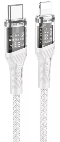Cablu USB-C la Lightning, Hoco U111, PD20W, QC3.0, 1m, gri - Img 2