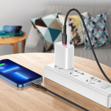 Cablu USB-C la Lightning, Hoco X59, PD20W, QC3.0, Braided, 2m, negru - Img 4