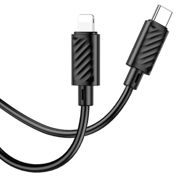 Cablu USB-C la Lightning, Hoco X88, PD20W, QC3.0, 1m, negru - Img 1