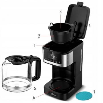 Cafetiera digitala Zilan ZLN9266 – 900W, 1.8L, programare automata si auto-curatare - Img 5