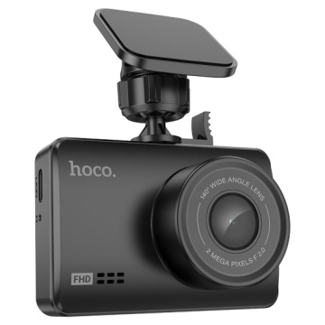 Camera de bord Hoco DV2, LCD HD 2.45", acumulator 200mAh, cablu Back 5.5m, TF Card, Multilanguage, negru - Img 1