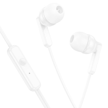 Casti cu Fir Hoco M121, In Ear, 3.5mm, 1.2m, Mic & Volume Key, HiFi, alb - Img 1
