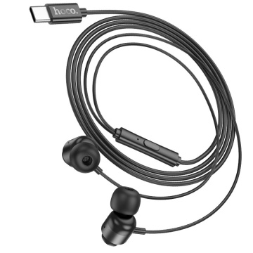 Casti cu Fir Hoco M122, In Ear, USB-C, 1.2m, Mic & Volume Key, HiFi, negru - Img 2