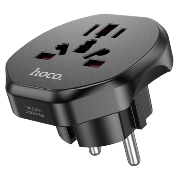Convertor priza Hoco AC6, adaptor universal, incarcare rapida, EU Plug, negru - Img 6