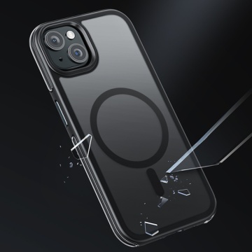 Husa iPhone 15 Pro Hoco AS5, MagSafe, GripEdge, magneti, Frosted, violet-gri - Img 2