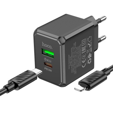 Incarcator Retea Hoco CS14A, 20W, 1xUSB-A, 1xUSB-A, negru - Img 4