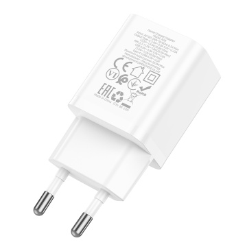 Incarcator Retea Hoco N28, 20W, 1xUSB-C, 1xUSB-A, PD, QC 3.0, alb - Img 2