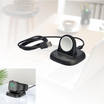 Incarcator Wireless Hoco CW44, iWatch, 2.5W, Qi Charging, Stand, negru - Img 4