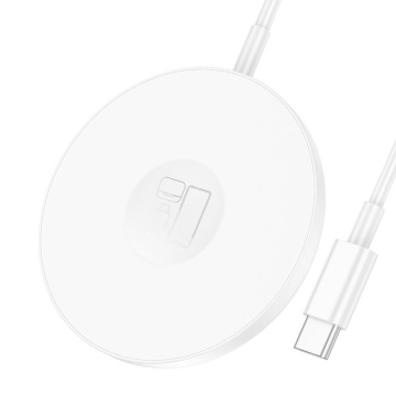 Incarcator Wireless Hoco CW50, AP Series, 15W, Qi Charging, Fast, alb - Img 1