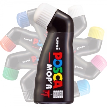 Marker UNI Posca mop'r PCM22, varf rotund buretat 3.0-19.0mm, alb - M1422 - Img 3