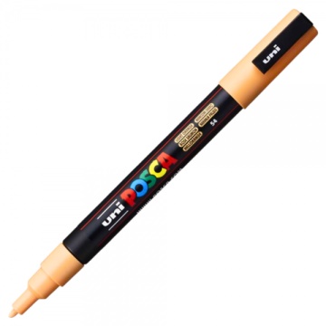 Marker UNI Posca PC-3M, varf rotund, 0.9-1.3mm, portocaliu deschis - M861 - Img 1