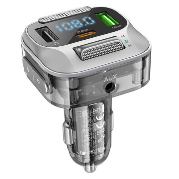 Modulator FM | BT, Hoco E75, 30W, 1xUSB-C, 1xUSB-A, PD, QC 3.0, negru - Img 1