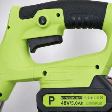 Motocoasa electrica cu roti 2 acumulatori 48V, fara fir, 18000 RPM, Autonomie Mare, 3 Tipuri de Lame de Taiere, Brat ajustabil, Pexor verde - Img 2