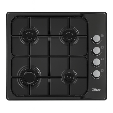 Plita incorporabila email 4 ochiuri ZILAN, 7.35kW, metal emailat, conversie LPG, ZLN0034, negru