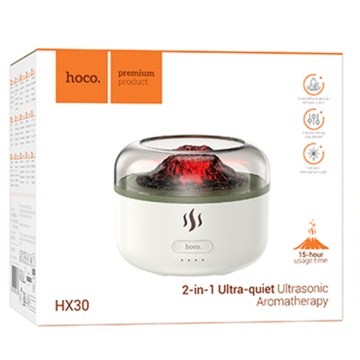 Umidificator Hoco HX30, casa si auto, aromaterapie, rezervor 300ml, lumina LED, alb, silentios si portabil - Img 3