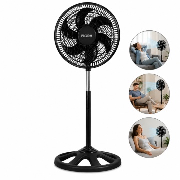 Ventilator cu picior Floria ZLN1092, 55W, 3 trepte viteza, oscilatie, negru - Img 8