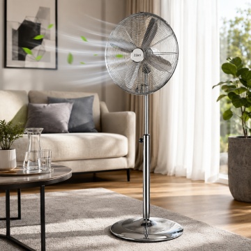 Ventilator inox cu picior Zilan ZLN1112, 50W, 3 viteze, oscilatie, 120 cm - Img 3