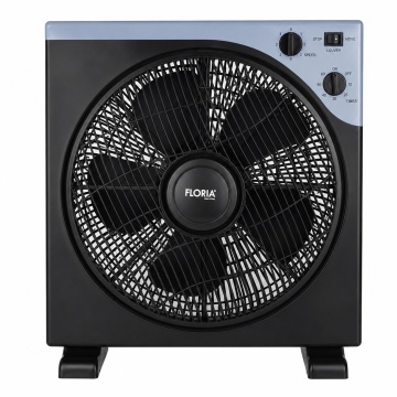 Ventilator patrat Floria ZLN2355, 40W, timer, 30 cm, 3 viteze, negru