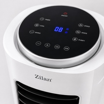 Ventilator racitor si purificator aer Zilan ZLN1314, 65W, rezervor 7L, timer, telecomanda, alb - Img 3