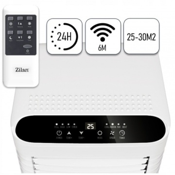 Aer conditionat portabil Zilan ZLN7101, 9000 BTU, 3 in 1, racire 16°C, dezumidificare, ventilatie, Timer 24h, filtru lavabil, alb - Img 4