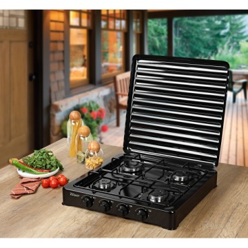 Aragaz 4 ochiuri Zilan ZLN-7079, negru, doar GPL butelie, compact, protectie emailat - Img 4