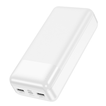 Baterie externa 30.000mAh, Hoco J72B, cu 2xUSB-A, afișaj LED, alb - Img 2