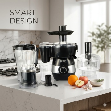 Blender Multifunctional 6 in 1 Raf R2869, 450W cu Tocator, Storcator si Rasnita, Negru-Gri - Img 6