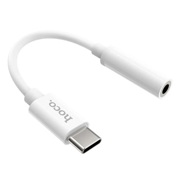 Cablu Audio Hoco LS35, USB-C la Jack 3.5mm (F) - 8cm, alb - Img 1
