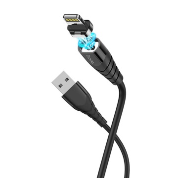 Cablu USB-A la Lightning, Hoco X63, 18W, 2.4A, 1m, negru - Img 1