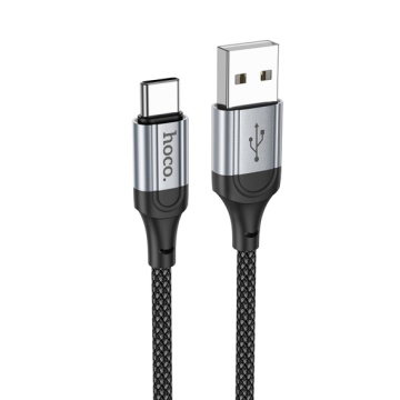 Cablu USB-A la USB-C, Hoco X102, 3A, Braided, 1m, negru - Img 2