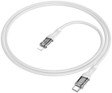 Cablu USB-C la Lightning, Hoco U111, PD20W, QC3.0, 1m, gri - Img 3