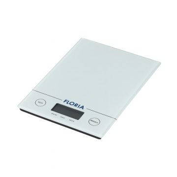 Cantar de bucatarie digital Floria ZLN1685 – 5 kg, Tara, LED, sticla, alb