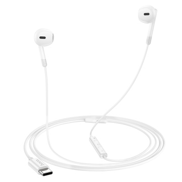 Casti cu Fir Hoco M109, In Ear, USB-C, 1.2m, Mic & Volume Key, HiFi, alb - Img 2