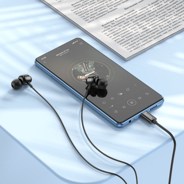 Casti cu Fir Hoco M122, In Ear, USB-C, 1.2m, Mic & Volume Key, HiFi, negru - Img 3