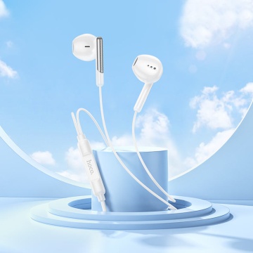 Casti cu Fir Hoco M123, In Ear, USB-C, 1.2m, Mic & Volume Key, HiFi, alb - Img 3