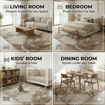 Covor Modern Livario Imperial Effect Gresie Beige Beige - Img 7