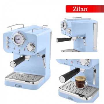 Espressor manual Zilan ZLN2861 – 1100W, 15 bar, 1.25L, design retro, albastru - Img 4