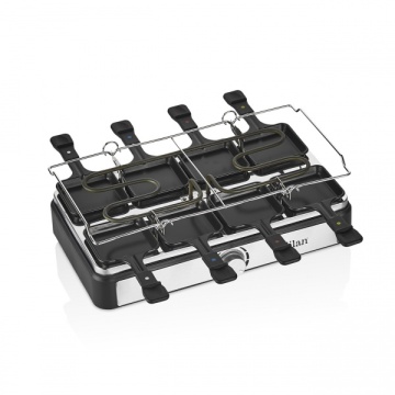 Gratar electric cu raclette ZILAN ZLN8863 – 1400W, Placa piatra + aluminiu, Termostat reglabil, Antiaderent, Gri - Img 2