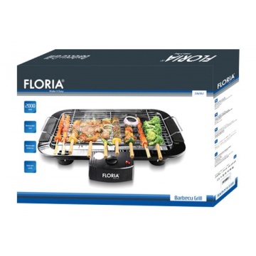 Gratar electric FLORIA ZLN2867 – 2000W, 5 trepte de putere, Termostat reglabil, Tava apa, Negru - Img 2