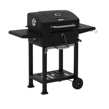 Gratar pentru exterior ZILAN ZLN3574 – Grila otel cromat 54x42.5 cm, Termometru, Mobil pe roti