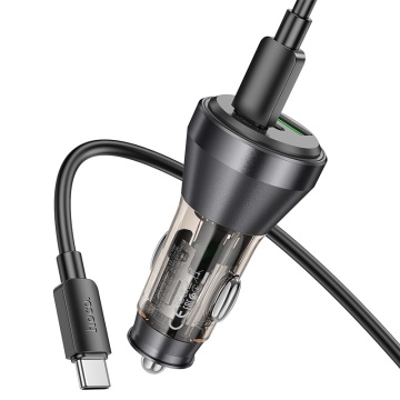 Incarcator Auto Hoco NZ12D, 60W, 2xUSB-C, 1xUSB-A, PD, QC 3.0, negru - Img 3