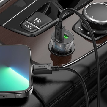 Incarcator Auto Hoco Z47, 20W, 2xUSB-A, Clear, negru - Img 3