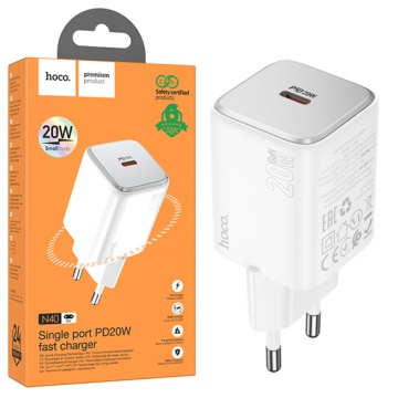 Incarcator Retea Hoco N40, 20W, 1xUSB-C, PD, alb - Img 4