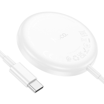 Incarcator Wireless Hoco CW50, AP Series, 15W, Qi Charging, Fast, alb - Img 2